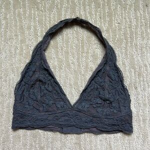 Urban Outfitters Lace Halter Bralette - Gray